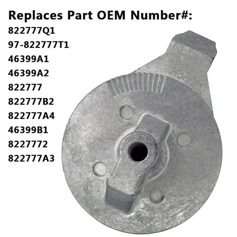 Boatman Zinc Alloy Trim Tab Anode 822777Q1 Replacement for Mercury Mercruiser Force 35HP-300HP Outboard Engine Sierra 18-6014 - Image 2